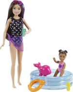 Barbie Family Skipper Babysitter Speelset - Barbie Pop met Minipop en Zwembad
