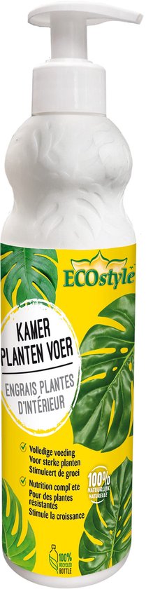 ECOstyle GroenVoer Organische Vloeibare Kamerplanten Voeding - Groeiende en Bloeiende Planten - Diepgroen Blad - 400 ML