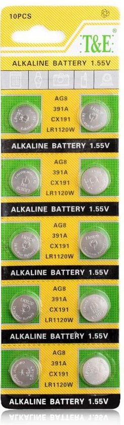 AG8 knoopcelbatterij  - 10 stuks