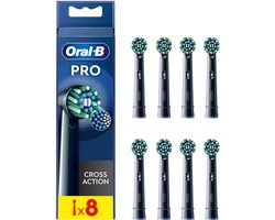 Oral-B Cross Action Pro - Opzetborstels - Met CleanMaximiser Technologie - Zwart - 8 Stuks