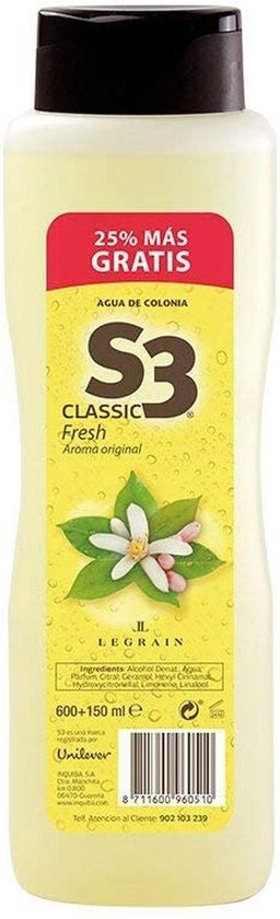 Damesparfum S3 Classic Fresh EDC 600 ml + 150 ml