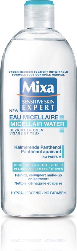 Mixa Micellair Water Gezicht en Ogen Kalmerend Panthenol - Gevoelige en Reactieve Huid - 400 ml