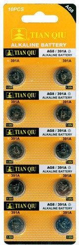 T&E Alkaline Knoopcel AG8 / LR1120 Knoopcel Batterijen - 10 stuks