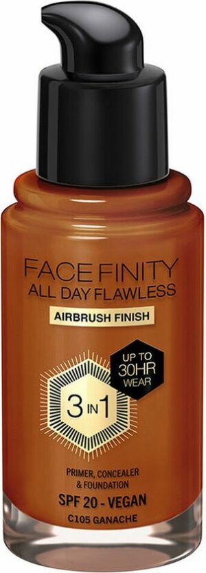 Crème Make-up Basis Max Factor Face Finity All Day Flawless 3 in 1 Spf 20 Nº C105 Ganache 30 ml