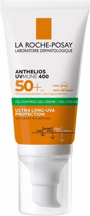 La Roche-Posay Anthelios SPF50+ Zonnebescherming Dry Touch Gel-Crème Anti-Glim voor het Gelaat 50ml