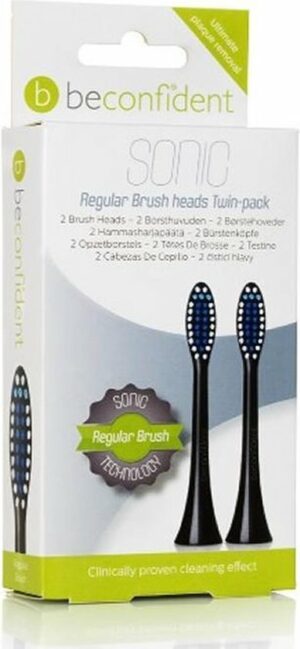 Beconfident Sonic Regular Brush Heads Black 2 Units