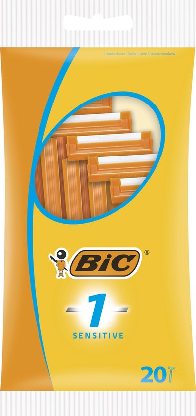 BIC 1 Sensitive Wegwerp Scheermesjes - Pak van 20 Scheermesjes