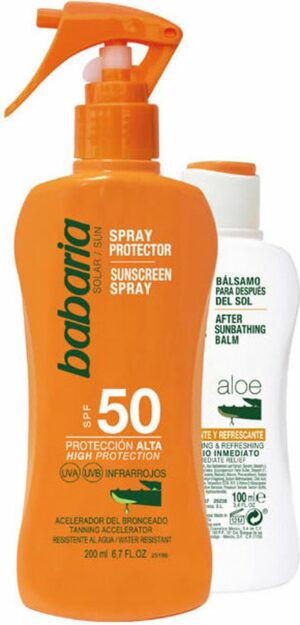 Zonbeschermingset Aloe Vera Babaria (2 pcs) SPF 50 50