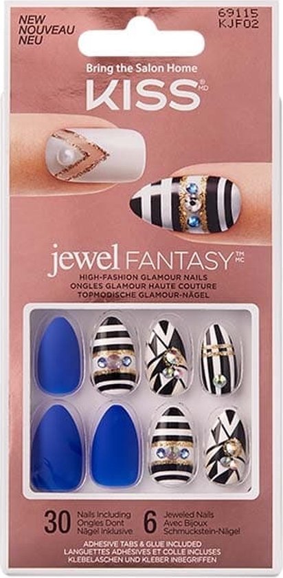 Kiss KJF02 Jewel Fantasy kant-en-klare Gelnagels met kleefstukjes - 36 Stuks