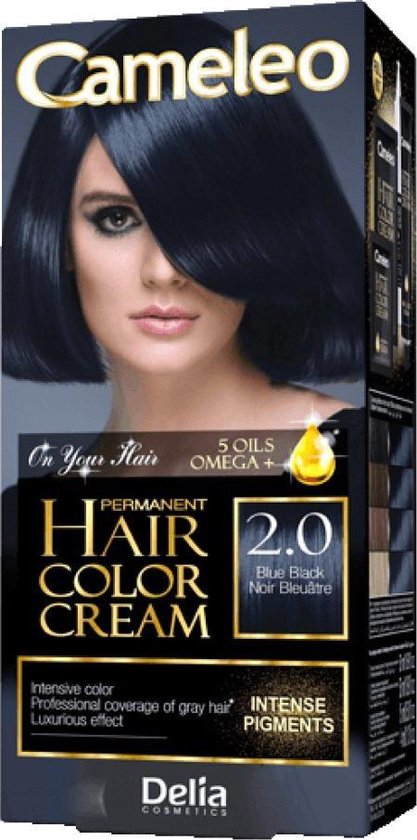 Cameleo_omega Permanent Hair Color Cream Trwale Koloryzuj?ca Farba Do W?osi?1/2w 2.0 Blue Black
