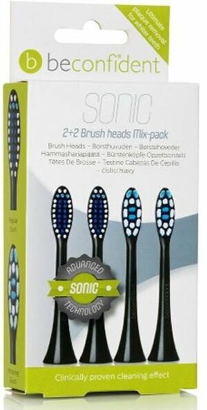 Beconfident Sonic Whitening Regular Brush Heads Black 2 2 Units