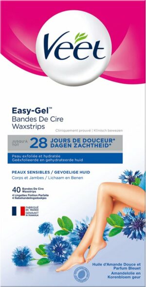 Veet Ontharingsstrips  Benen & Lichaam Gevoelige Huid Easy-Gelwax - 40 stuks