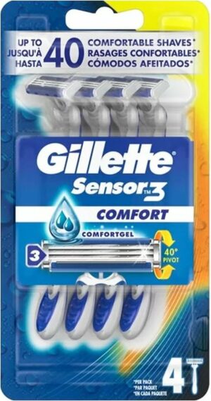 Disposable Razor Gillette Sensor 3 Comfort 4 Units