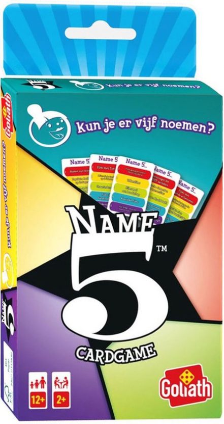 Name 5 Card Game - Kaartspel - Trivia - Kun je er vijf noemen?