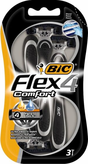 Bic Flex4 Wegwerp Scheermessen - 3 Stuks