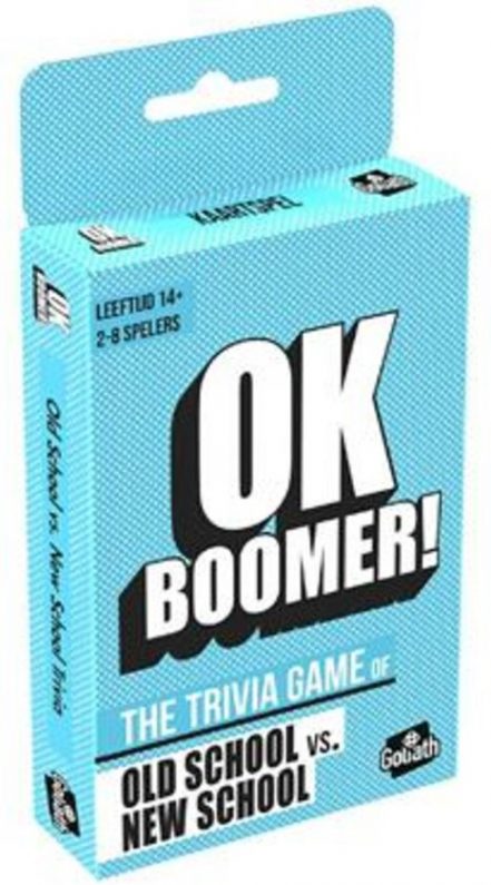 OK Boomer! - pocket versie - kaartspel - the trivia game of old school vs. new school - Goliath - eco friendly