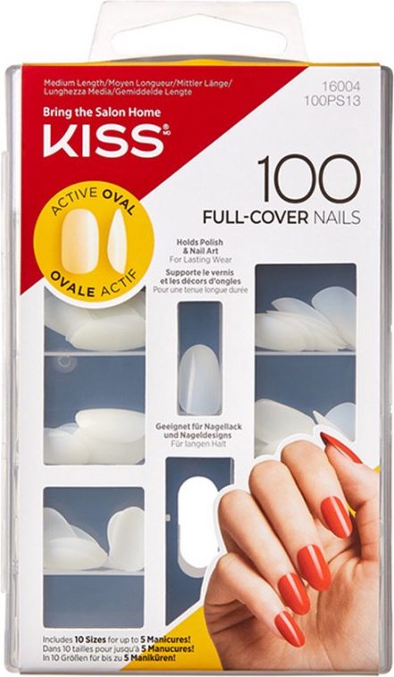 Kiss nagel&lijm active oval - 100 stuks