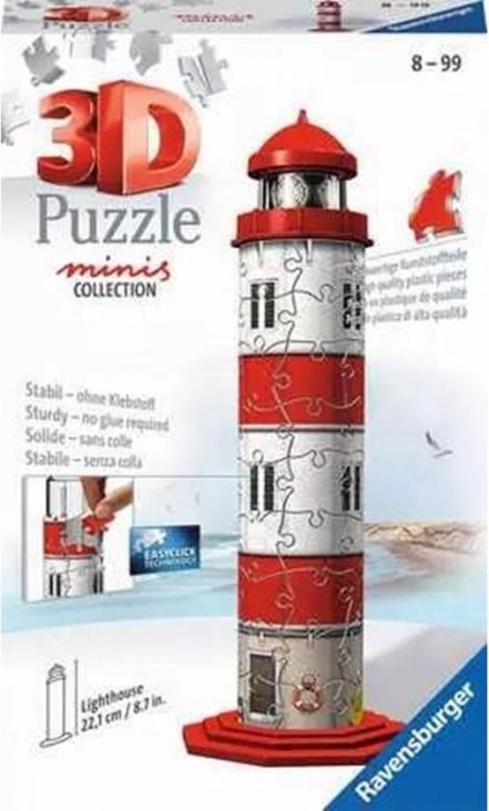 Ravensburger Mini Vuurtoren 3D-puzzel - 62 stukjes