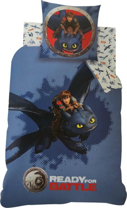 Dreamworks Dragons Eenpersoons Dekbedovertrek + Kussensloop - 90 x 140 cm