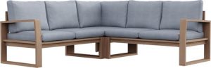 NATERIAL - Tuinbank SOLARIS - 5 personen - Zitkussen - Waterafstotend polyester - Acacia - Grijs