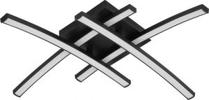 INSPIRE - Plafondlamp met ingebouwde LEDâ€™,s BERYL 45 x 45 cm - 3200 lumen - 4000K - Zwart aluminium