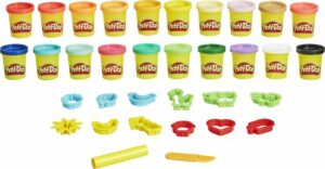 Play-Doh Bucket of Fun - Boetseerklei - 14 gereedschappen - 20 potjes klei