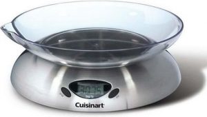 Cuisinart ® Keukenweegschaal Digitaal SCA5CE | Weegt tot 5kg | Geschikt voor gr. en dl. | Tarra-functie | Inclusief vaatwasserbestendige schaal met schenktuit | Geschikt voor magnetron