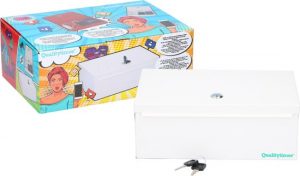Qualitytimer Wit. Opbergdoos voor mobiele telefoon (met oplaadstation voor max 5 apparaten)