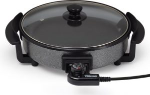 Tristar Hapjespan PZ-2963 - Elektrische Hapjespan met Deksel 30 cm - Snackpan XL - Anti-aanbaklaag en Regelbare Thermostaat - Maximale temperatuur 280â° C - Zwart