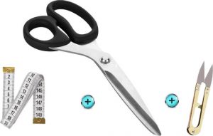 Maxenza Deluxe Textielschaar van 25cm in combinatie met een Meetlint van 150cm – Kleermakersschaar – Stoffenschaar