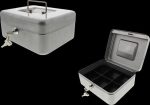ProOffice Geldkist Met handvat - Inclusief reservesleutel - 6 muntenbakjes - 20 x 16 x 9 cm - Grijs