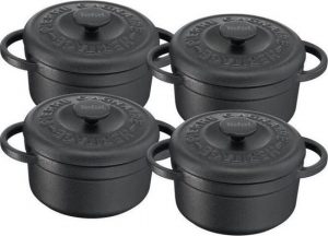 TEFAL Set van 4 Minis Ovenschalen gietijzeren steen Gagnaire Heritage - Rond - 10 cm - 0,3L