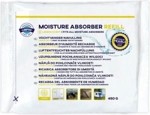 Limpro Vochtvanger navulling - lemon - Pearls - neemt tot 50% meer vocht op - 450 gram