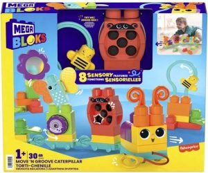 MEGA Bloks Beweeg en swing rups - 30 blokken - Bouwstenen met geluiden