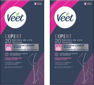 Veet Expert Ontharingsstrips - Lichaam & benen - Normale huid - 20 stuks - 2 stuks - Voordeelverpakking