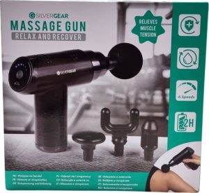 Silvergear Massage Gun - Verlicht Spanning in de Spieren - 2 uur Accuduur - 4 Opzetstukken - 6 Standen