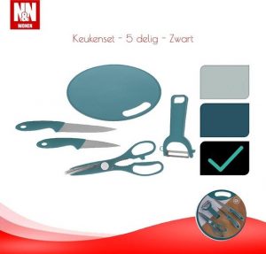 N&N Wonen Keukenset - 5 delig - Zwart