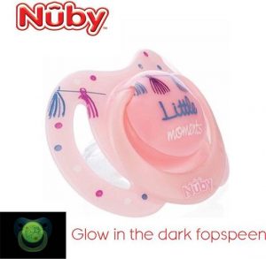 Nuby Natural Fopspeen 0-6m - Glow In The Dark - Roos