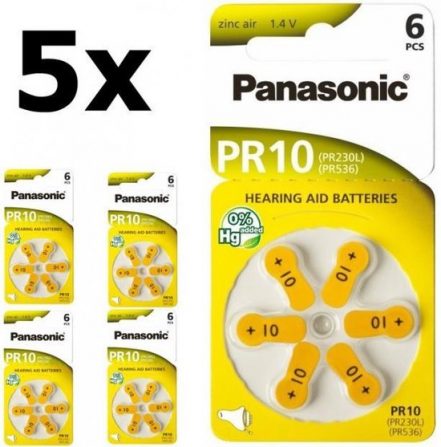 Panasonic 10 MF Gehoorapparaat batterijen - 5 x 6 Batterijen
