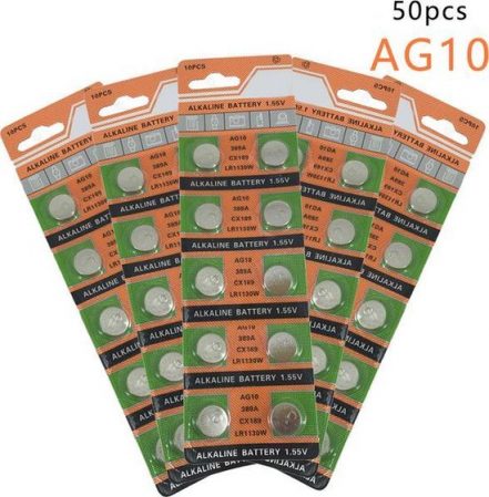 50 Stuks AG10 Horloge Batterijen Voordeelverpakking HuismerkÂ®