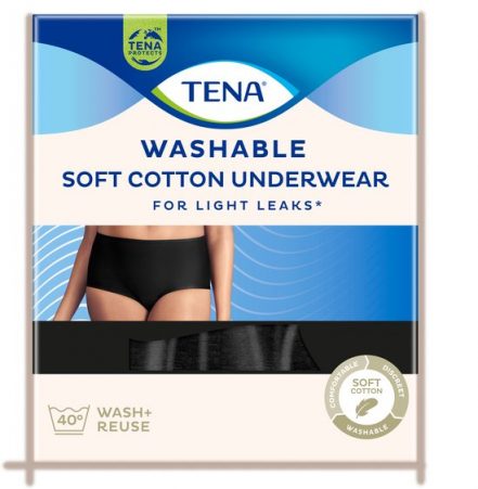 TENA Wasbaar Ondergoed - zwart katoen - Medium - voor urineverlies (incontinentie)