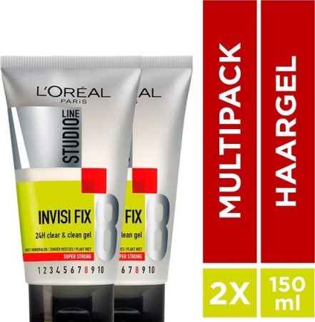 Lâ€™OrÃ©al Paris Studio Line Invisi Fix Haargel - Gel - 2 x 150 ml - Voordeelverpakking