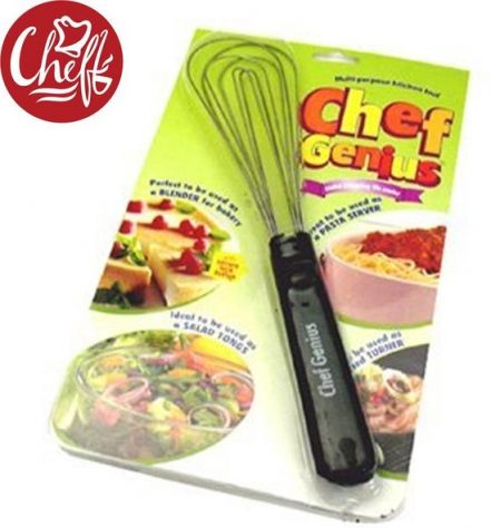 Chef genius veelzijdige keukenhulp 2in1 Garde Roerspatel  & Saladetang
