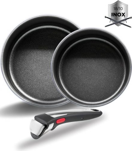 Tefal Ingenio Preference Duurzaam Geborsteld Chroom Pannen Set - 18/10 INOX - Inclusief Handgreep - All Hobs