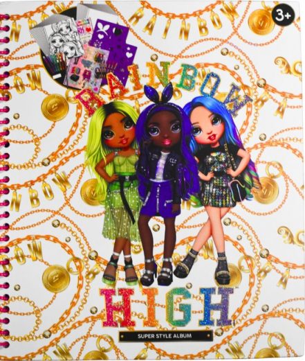 Rainbow High Super Style Hobby Plak, Teken, Kleur en Schrijf Album - 3+