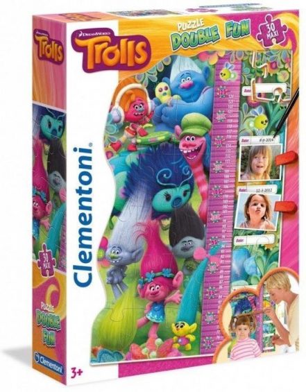 Clementoni Trolls groeimeter puzzel - 30 Stukjes