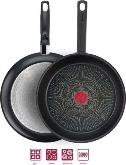 Tefal Unlimited Koekenpan Alle Warmtebronnen Inclusief Inductie - Duurzaam & Kwaliteit met Thermo Signal Technologie - Zwart - 22 cm