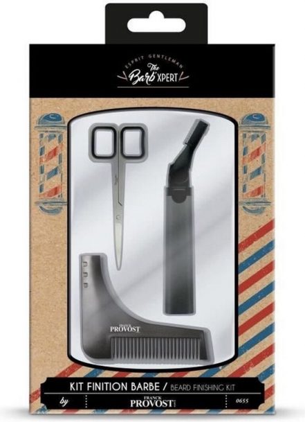 FRANCK PROVOST OP0655 - Baardafwerkingsset: Precisietrimmer met kantelbare kop, Beeldhouwkam, Schaar