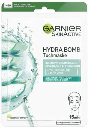 Garnier SkinActive Hydrabomb Super Hydraterend + Verfrissend Tissuemasker met Hyaluronzuur en Aloe Vera 1 stuk