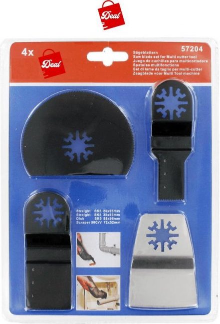 Deal Tools Zaagbladen Voor Multi-Tool - 4 Delig